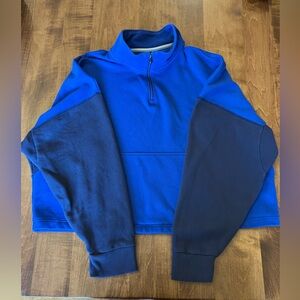 Under Armour Royal Blue two toned pullover 1/4 zip. Semi- cropped